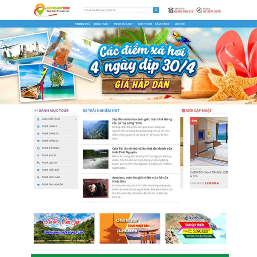 giao diện website du lịch 2