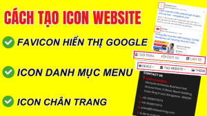 cách thêm biểu tượng site favicon icon danh mục menu icon chân trang footer cho website trangialinh
